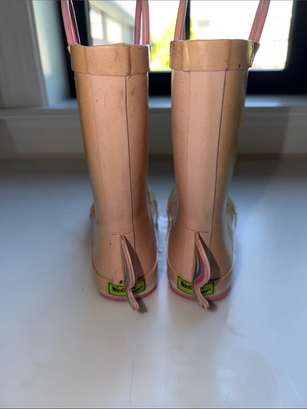 Western Chief Peach and Pink Kids' Unicorn Rain Boots